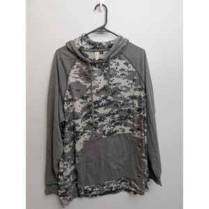 D2 Men's Univibe Gray Camo Pullover Hoodie Size Large‎